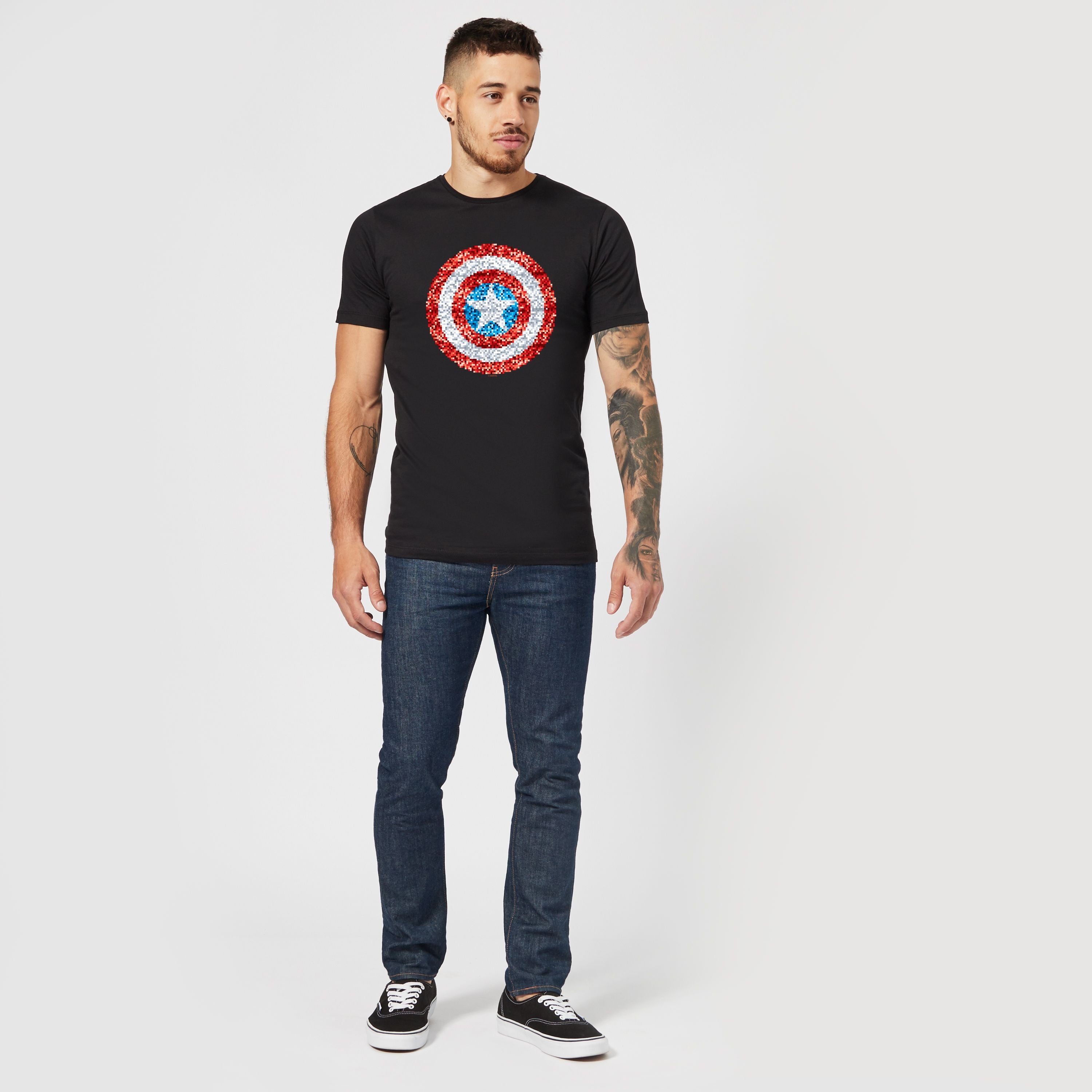 Official Marvel Captain America Pixelated Shield Unisex T-Shirt