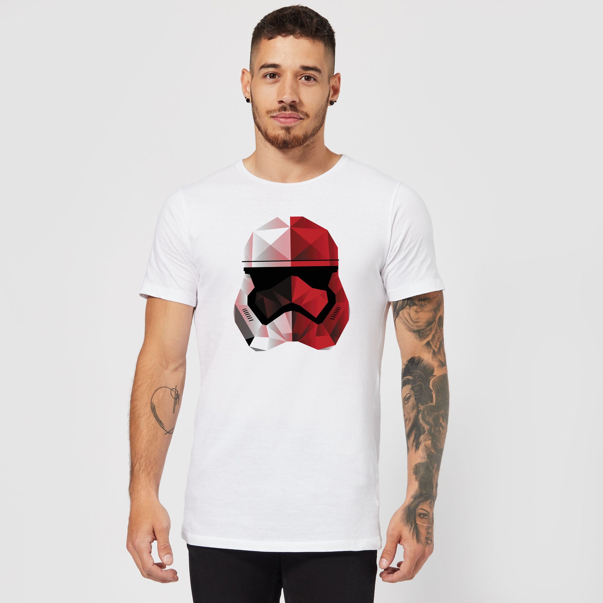 Official Star Wars Cubist Trooper Helmet White T-Shirt