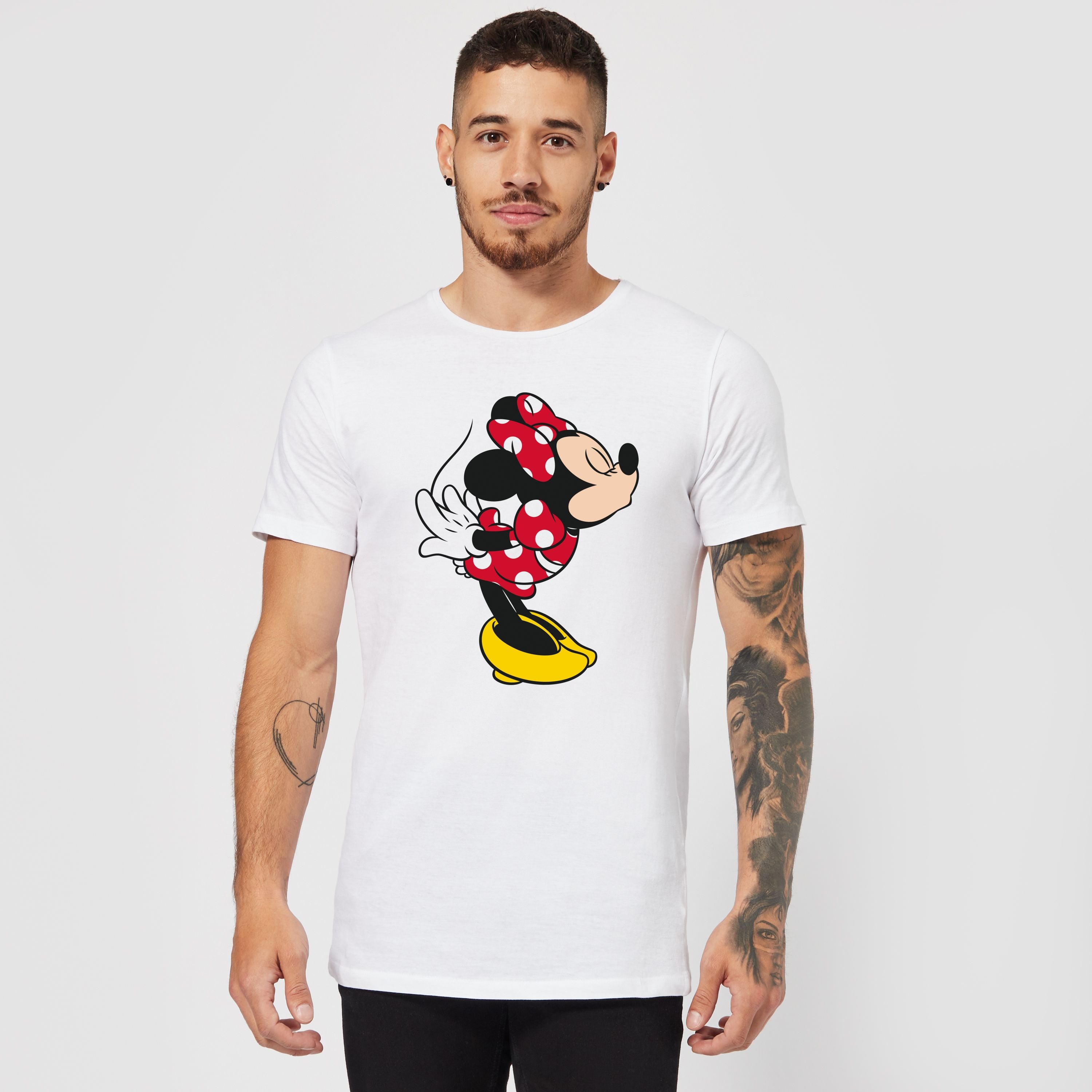 Official Disney Mickey Mouse Minnie Split Kiss T-Shirt