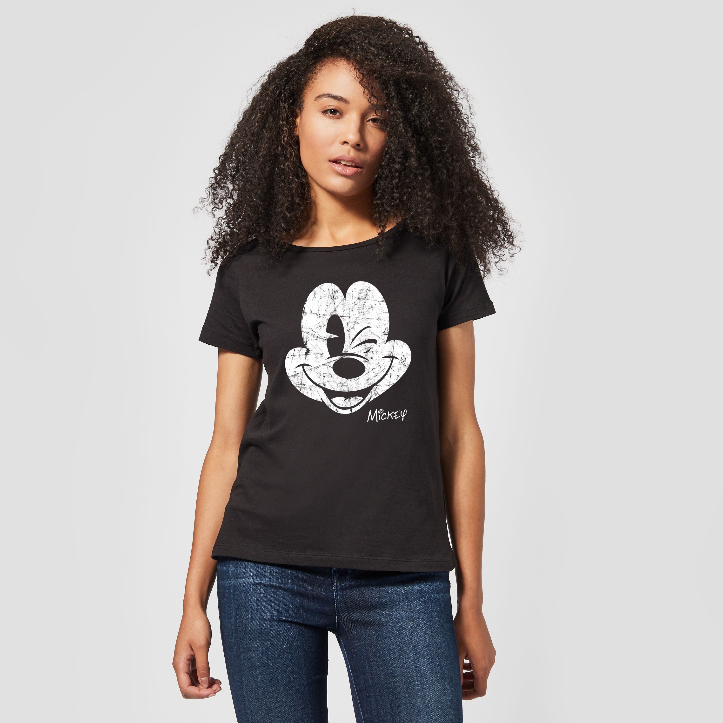 Official Disney Mickey Mouse Worn Face Women's T-Shirt