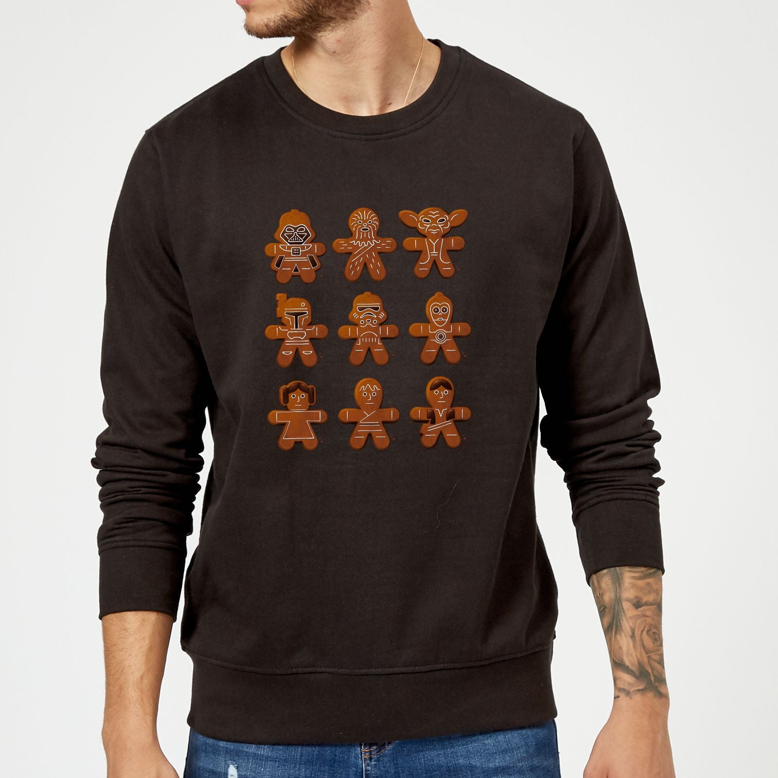 Official Star Wars Gingerbread Characters Black Christmas Sweatshirt