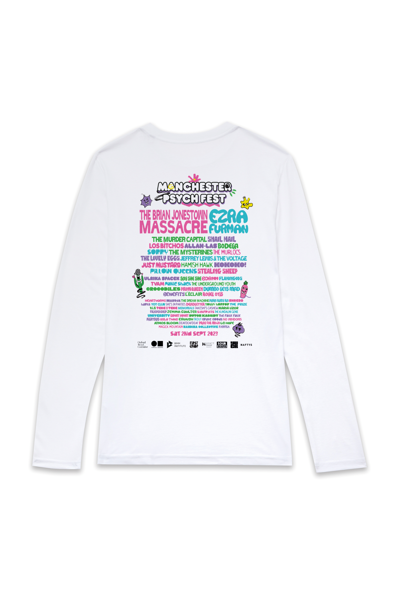 Manchester Psych Fest 2023 Festival Long Sleeve T-Shirt - White