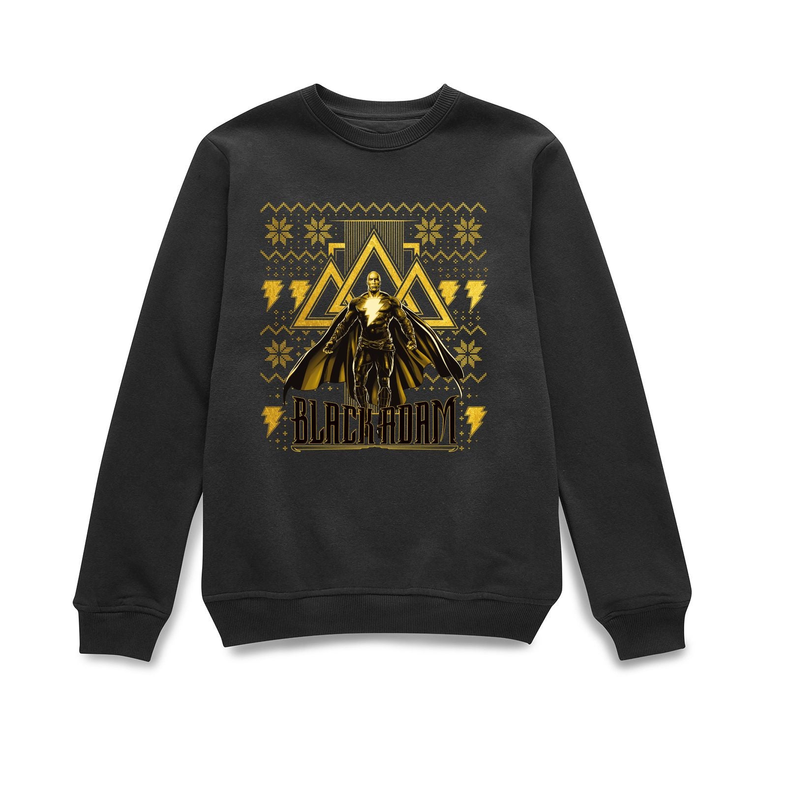 Official DC Comics Black Adam Gold Christmas Sweatshirt