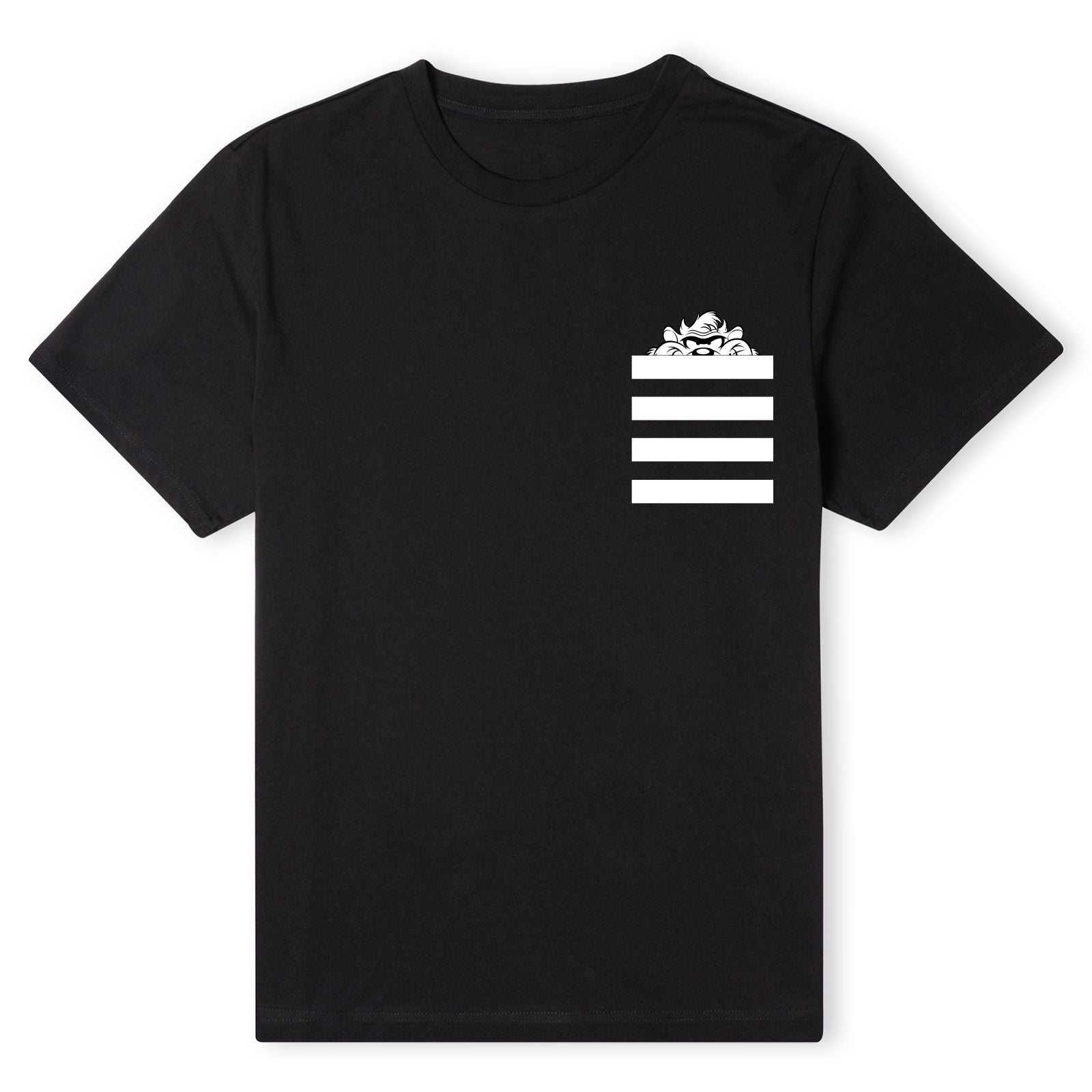 Official Looney Tunes Tasmanian Devil Stripes Pocket Print Unisex T-Shirt