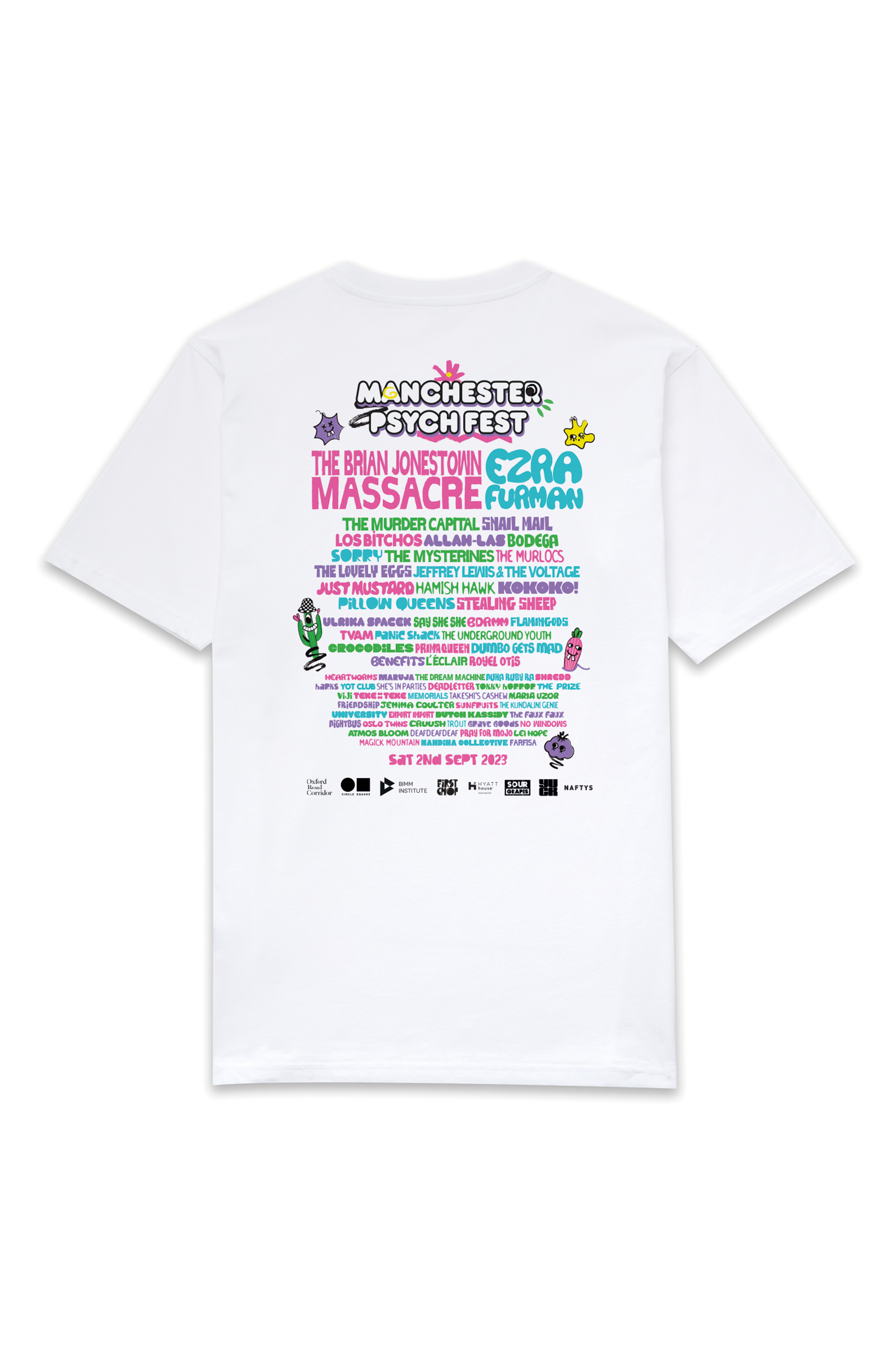 Manchester Psych Fest 2023 Festival Short Sleeve T-Shirt - White